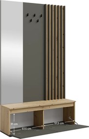 Set pentru hol, grafit/stejar artisan, DERIS