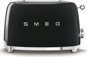 Prajitor de paine SMEG 50's Style TSF01BLEU, 950 W, 2 felii, 6 trepte, Tava pentru firimituri, Cablu integrat, Otel inoxidabil, Negru