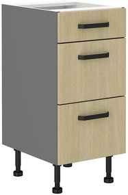 Dulap inferior de bucătărie Scarmi 40 D 3S BB PREMIUM BOX (Antracit + Herringbone scandi). 1049745