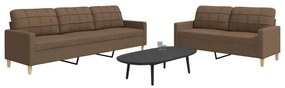 vidaXL Set de canapele, 2 piese, maro, textil
