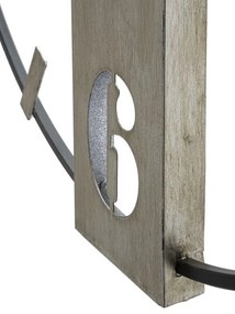 Ceas decorativ argintiu/negru din metal, ∅ 63 cm, Silvery Mauro Ferretti