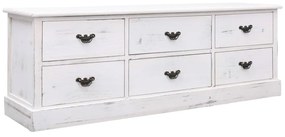 284132 vidaXL Bancă de hol, alb antichizat, 115 x 30 x 40 cm, lemn