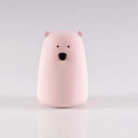 Lampă LED RGB pentru copii BEAR, tactilă, 0,8W, 5V, roz + USB