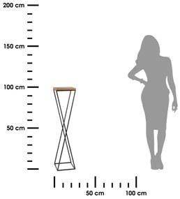 Suport de flori LOFT 100x24 cm negru/maro