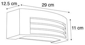 Aplică modernă gri IP44 - Hurricane 1