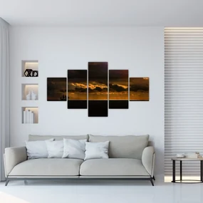 Tablou unei vele  în apus de soare (125x70 cm), în 40 de alte dimensiuni noi