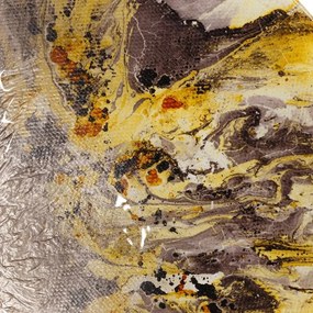 Platou decorativ din sticla Centro Galben-gri, 30cm SX-105309