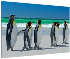 Tablou - Grup de pinguini regali (90x60 cm)