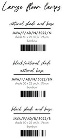 Lampadar eco din bambus Java L nat/50x22, bl/nat