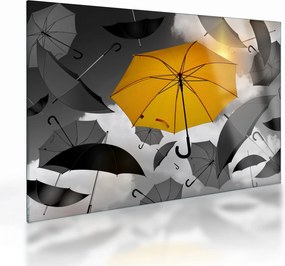 Tablou pe sticlă - Umbrelă galbenă (70x50 cm)