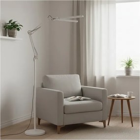 Brilagi - Lampă de podea flexibilă VARIO LED reglabilă, 14W/230V, 157 cm, albă