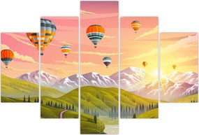 Tablou - Baloane deasupra unui peisaj (150x105 cm)