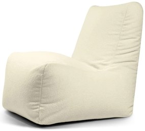 Fotoliu bean bag crem cu tapițerie din țesătură bouclé Seat Lounge – SLOWDOWN