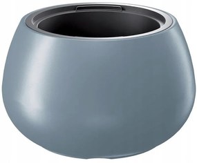 Ghiveci decorativ de flori, rotund, argintiu, 43.6x27 cm, Heos Bowl