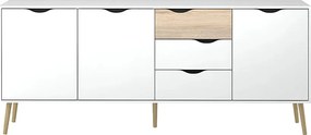 Comoda OSLO 75454, stejar sonoma/alb, DTD laminat, 196x39x82 cm
