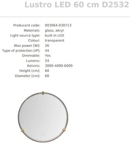 Oglinda baie cu iluminat LED IP44 Mirror LED 60cm