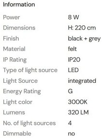 Lustra/Pendul LED design decorativ Puro negru/gri