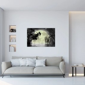 Tablou - Lună plină deasupra apei (90x60 cm)