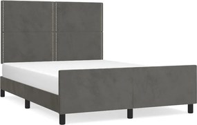 vidaXL Cadru de pat fără saltea, gri închis, 140x200 cm, catifea