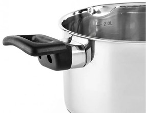 Cratiță Luigi Ferrero Sophia FR-3402, 18x10 cm, 2.3 l, Oțel 18/10, Capac din sticlă, Inducție, Inox