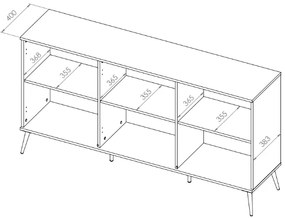 Comoda cu 3 usi moderna lux ,pal alb alpin  auriu , picioare si manere auriu, 170 cm x 88 x 40 cm, spatioasa , pentru living, dormitor , spatiu