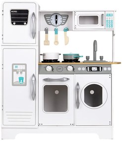 Bucătărie din lemn pentru copii cu echipamente de uz casnic