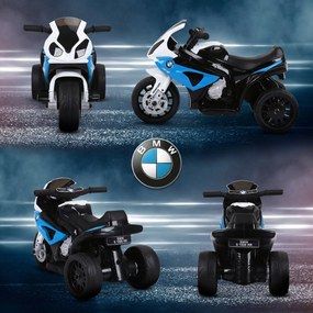 HOMCOM Motocicletă Electrică pentru Copii 18-36 Luni cu Licență BMW, 6V, 3 Roți, Faruri, Muzică, 2,5 km/h, Max 20kg, Albastru | Aosom Romania