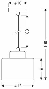 Lustră pe cablu OLENA 1xE27/60W/230V neagră