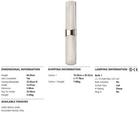 Aplica de perete LED, design modern, VALENCIA big, nichel lucios