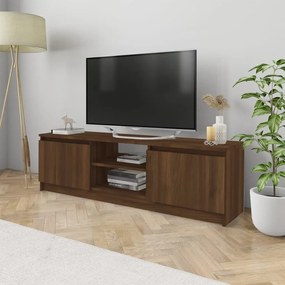 Comoda TV, stejar maro, 120x30x35,5 cm, lemn prelucrat Stejar brun, 1