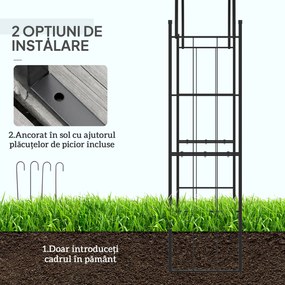 Outsunny Pergolă de Grădină pentru Cățărare Viță de Vie și Plante, 157x40x223 cm, Negru  | Aosom Romania