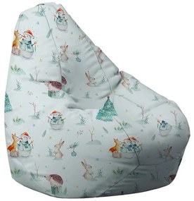Fotoliu Nirvana Hobbit Pufrelax, Material Impermeabil - Winter Wonderland
