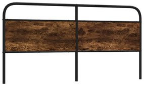 vidaXL Tăblie de pat de schimb stejar afumat 200 cm oțel și lemn prelucrat