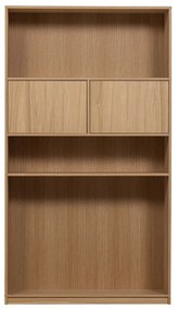 Bibliotecă modulară în culoare naturală cu aspect de lemn de stejar 264x243 cm Modulair – vtwonen
