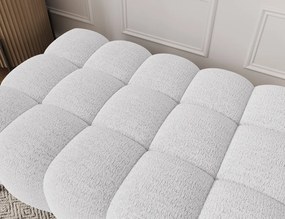 Taburet Tapitat cu Picioare Ferivo, 140x70x40 cm, alb bouclé – Royal 01