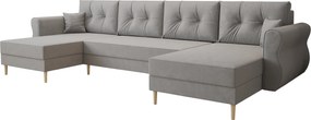 PROMO Coltar extensibil in U SILVIANO 300x140 cm, gri + 2 perne GRATUIT II. calitate