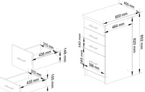 Dulap de bucătărie inferior Organo 404S (alb + grafit). 1117541
