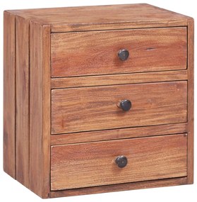 vidaXL Noptieră cu 3 sertare, 35x25x35 cm, lemn masiv de mahon