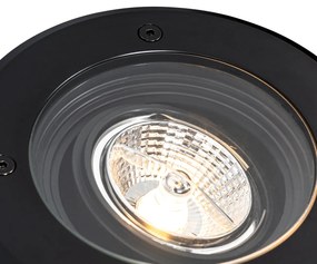 Proiector modern de sol pentru exterior negru AR70 reglabil IP65 - Delux