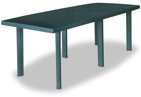 275081 vidaXL Set mobilier de exterior, 9 piese, verde, plastic