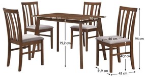 Set mobilier sufragerie Republica (nuc + bej) (pentru 4 persoane). 1116489