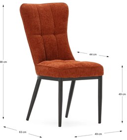 Scaune de dining teracotă 2 buc. Damon – Marckeric