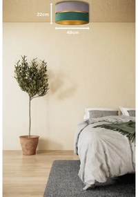 Plafonieră Duolla DUO 1xE27/15W/230V d. 40 cm gri/verde/auriu