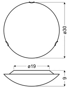Plafonieră albă cu abajur din sticlă ø 30 cm Circle – Candellux Lighting