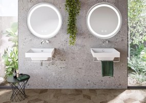 Oglinda LED 60 cm MMJ argintiu periat