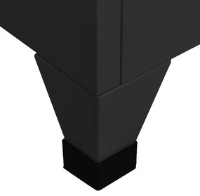 Fiset, negru, 38x45x180 cm, otel Negru, Cu 3 dulapioare, 1