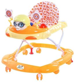Premergator reglabil in 3 trepte NOVOKIDS™ Catch The Pigeon, cu melodii si lumini, Porumbel, Pliabil, 8 roti, Portocaliu