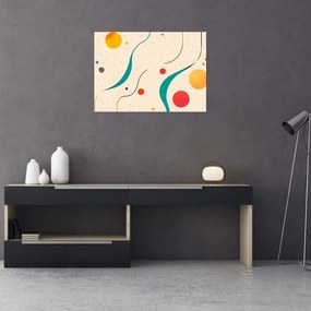 Tablou pe sticlă - Ilustrație colorată minimalistă (70x50 cm)