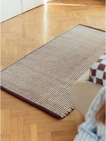 Covor burgundy/în culoare naturală țesut manual din lână 140x200 cm Talo – noo.ma