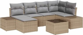 vidaXL Set de canapele pentru grădină 6 pcs Beige și gri deschis